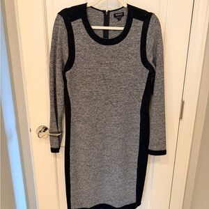 Worth Gray and Black Long Sleeve Bodycon Dress